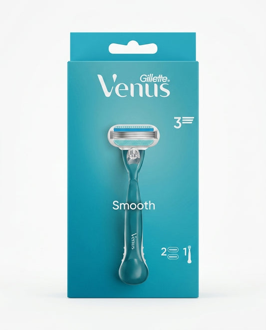 Gillette Venus Smooth rasoio da donna riutilizzabile con 2 lame, compatibile con le testine Venus.