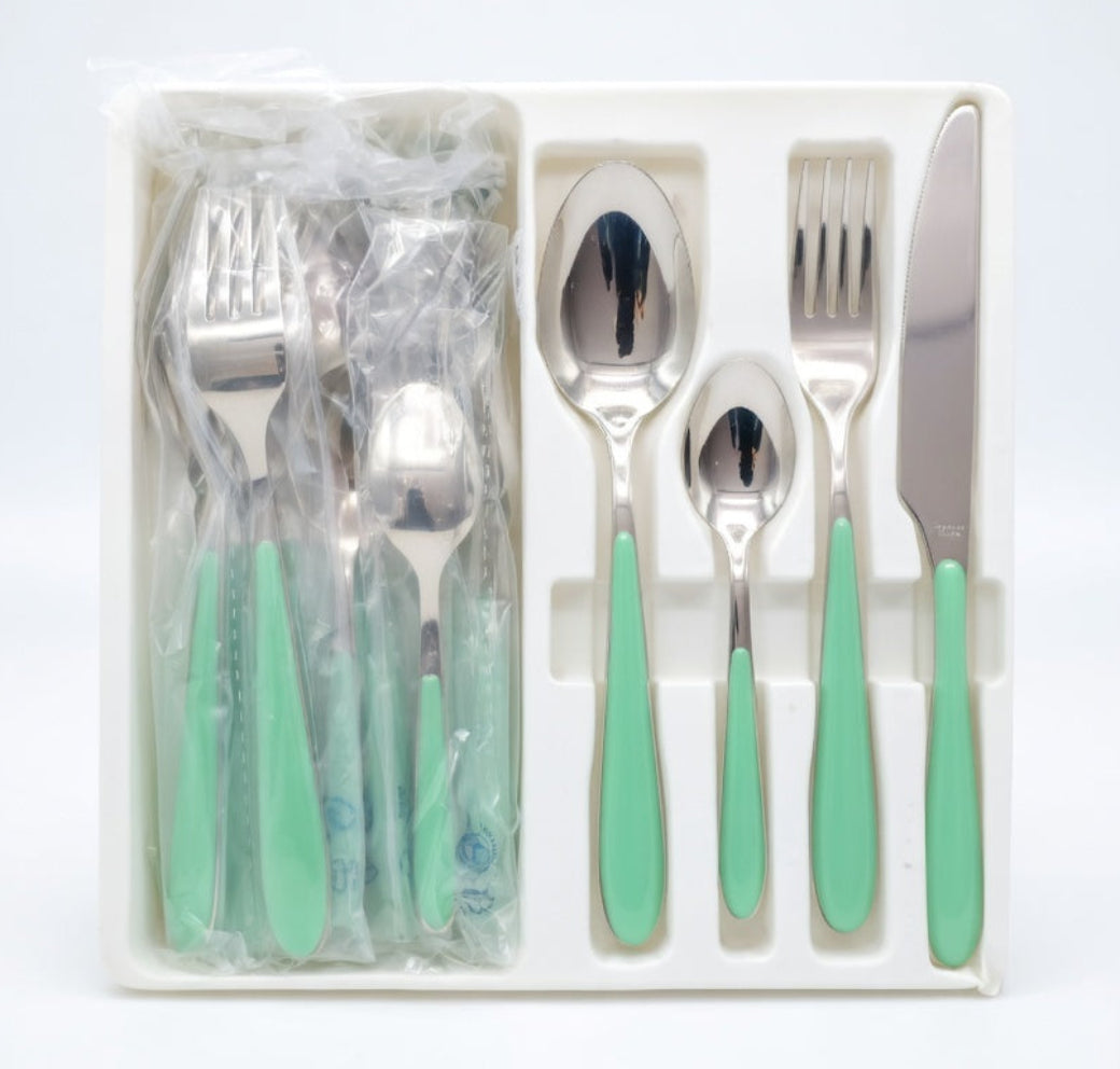 Pintinox Servizio Posate 24 Pezzi Premium | Acciaio INOX e ABS | Set Completo per 6 Persone | Lavabile in Lavastoviglie | Offerta Outlet Confezione Usurata