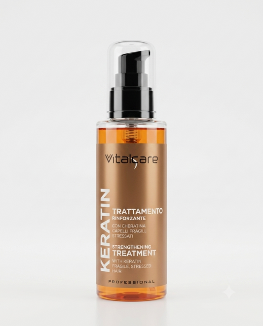 Vitalcare Keratin trattamento rinforzante 100ml olio alla cheratina capelli fragili lucentezza e riparazione