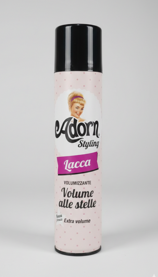 Adorn Lacca Volumizzante "Volume alle stelle" 250ml – Fissaggio a Lunga Durata Anti-Umidità – Effetto Vintage
