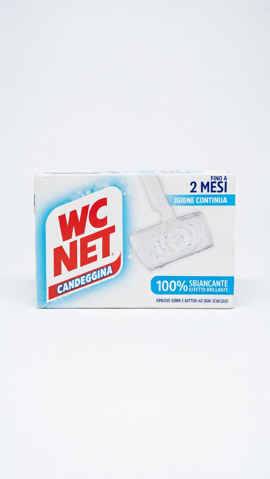 WC Net Tavoletta WC con Candeggina (2 Pezzi) | Azione Sbiancante 3in1 | Igienizza 100% | Rimuove Germi e Batteri | Brillantezza Duratura