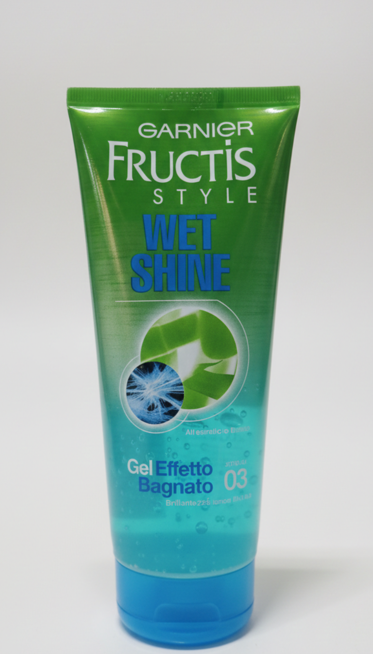 Gel Garnier Fructis Style Wet Shine Forte 200ml, gel per capelli a effetto bagnato lucido con estratto di bambù e fissaggio forte, senza residui e senza ungere.