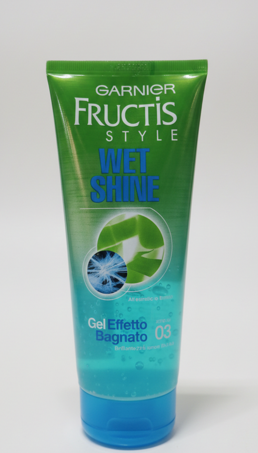 Gel Garnier Fructis Style Wet Shine Forte 200ml, gel per capelli a effetto bagnato lucido con estratto di bambù e fissaggio forte, senza residui e senza ungere.