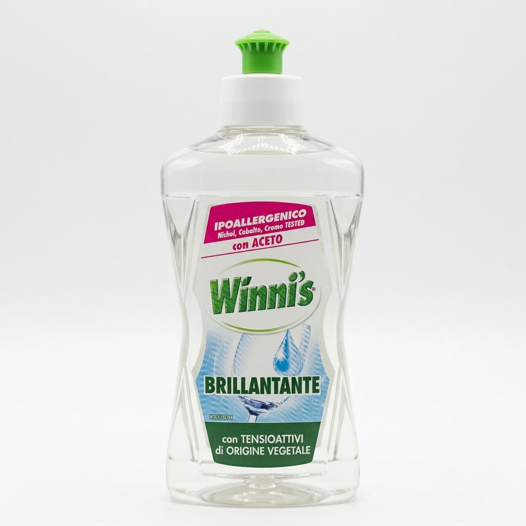 Winni's Naturel Brillantante Ipoallergenico 250ml – Con Aceto Bio e Materie Prime Vegetali – Testato Nichel, Cobalto e Cromo