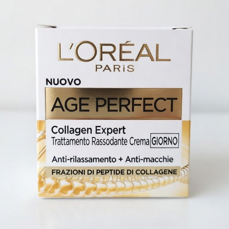 L'Oréal Paris Age Perfect Collagen Expert Crema Giorno 50ml – Trattamento Rassodante Anti-Rilassamento e Anti-Macchie per Pelli Mature